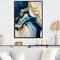 Designart 'Abstract Geode Gold And Blue Marble II' Marble Abstract Framed Canvas Wall Art